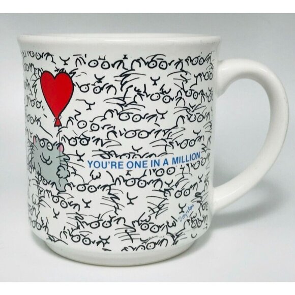 Vintage Boynton You're One In A Million Mug Cats Heart Anthropomorphic Humor - Picture 1 of 5